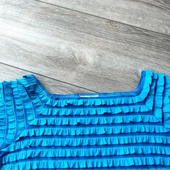 Bellissima Square Neck Stretch Cha Cha Tiered Short Sleeve  Top Made in Canada - Picture 5 of 10